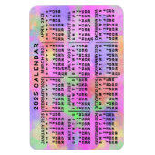 2025 Jaar Maandelijkse Kalender Rainbow Splatter P Magneet (Verticaal)