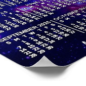 2025 Jaar Maandelijkse Kalender Ruimte Nevel 3 Fot Poster (Hoek)