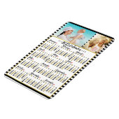 2025 Jaar Maandelijkse Kalender Stripes | Aangepas Magneet (Linkerzijde)