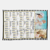 2025 Jaar Maandelijkse Kalender Stripes | Aangepas Theedoek (Horizontaal)