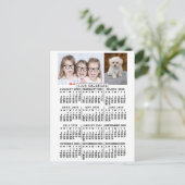 2025 Jaar Maandelijkse Kalender Wit | Fotosjabloon Briefkaart (Staand voorkant)