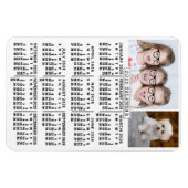 2025 Jaar Maandelijkse Kalender Wit | Fotosjabloon Magneet (Horizontaal)