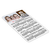 2025 Jaar Maandelijkse Kalender Wit | Fotosjabloon Magneet (Rechterzijde)