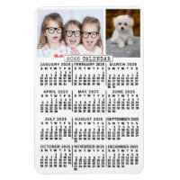 2025 Jaar Maandelijkse Kalender Wit | Fotosjabloon