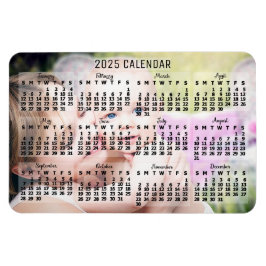 2025 Jaar Maandelijkse Kalender Zwart Voeg Aangepa Magneet