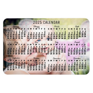 2025 Jaar Maandelijkse Kalender Zwart Voeg Aangepa Magneet