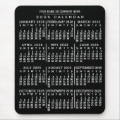 2025 Jaar Maandelijkse Kalender Zwart Wit Custom N Muismat (Voorkant)