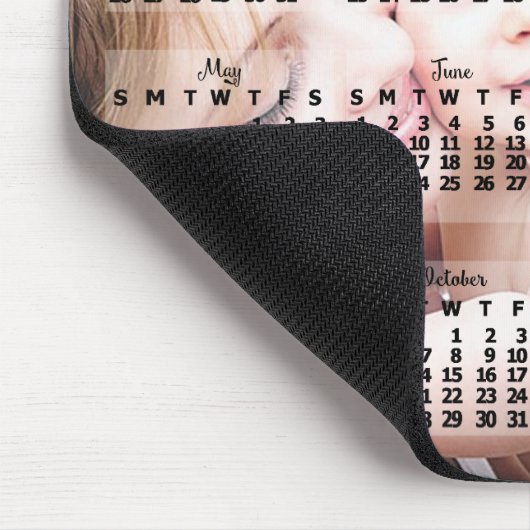 2025 Jaar Maandelijkse Kalender Zwarte Tekst Foto  Muismat (Hoek)