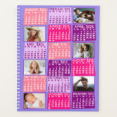 2025 Jaar Maandkalender 12 Foto Collage Roze Planner (Voorkant)