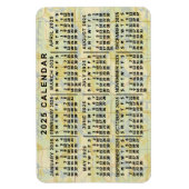 2025 Jaar Maandkalender Antiek Kaart Grote Print Magneet (Verticaal)