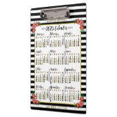 2025 Jaar Maandkalender Bloemenstrepen | Custom Klembord (Links)