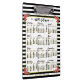 2025 Jaar Maandkalender Bloemenstrepen | Custom Klembord (Rechts)
