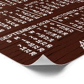 2025 Jaar Maandkalender Hout Aangepast 3 Foto's Poster (Hoek)