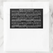 2025 Jaar Maandkalender Klassiek Zwart en Wit Rechthoekige Sticker (Tas)