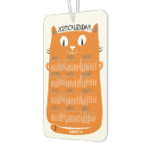 2025 Jaar Maandkalender Mid-Century Oranje Cat Luchtverfrisser (Links)