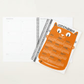 2025 Jaar Maandkalender Mid-Century Oranje Cat Planner (Display)