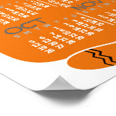 2025 Jaar Maandkalender Mid-Century Oranje Cat Poster (Hoek)