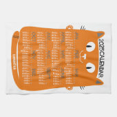 2025 Jaar Maandkalender Mid-Century Oranje Cat Theedoek (Horizontaal)