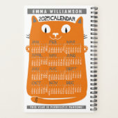 2025 Jaar Maandkalender Midcentury Sinaasappel Cat Planner (Achterkant)