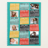 2025 Jaar Maandkalender Modern 12 Fotocollage Planner (Voorkant)