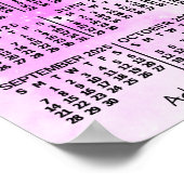 2025 Jaar Maandkalender Roze Waterverf 3 Foto Poster (Hoek)