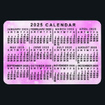 2025 Jaar Maandkalender Roze Waterverf Sterren Magneet<br><div class="desc">Deze 2025 jaarkalender flexmagneet shows de dagen van de week voor elke maand in vet zwart met een roze achtergrond die een waterverf-effect en abstracte sterren heeft. Dit ,  gemakkelijk te lezen 2025-ontwerp helpt u het nieuwe jaar te veroveren en heeft altijd de datum bij de hand.</div>