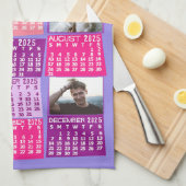 2025 Jaar Maandkalender Schattigee Mod Fotocollage Theedoek (Quarter Fold)