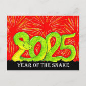 2025 Jaar van de Slang ansichtkaart Briefkaart (Voorkant)