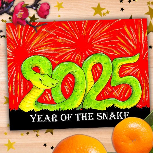 2025 Jaar van de Slang ansichtkaart Briefkaart