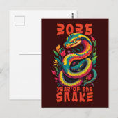 2025 Jaar van de Slang Briefkaart (Voorkant / Achterkant)