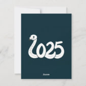 2025 - Jaar van de Slang Feestdagenkaart (Achterkant)