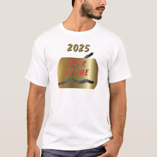 2025 Jaar van de Slang Goud Zwarte Slangen T-shirt