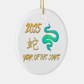 2025 Jaar van de Slang Keramisch Ornament (Rechts)