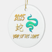 2025 Jaar van de Slang Keramisch Ornament (Links)