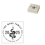 2025 Jaar van de Slang Lunar Nieuwjaar Modern Rubberstempel (Gestempeld)