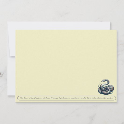2025 jaar van de Snake Flat Kaart (Achterkant)