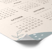 2025 Jaarkalender Abstracte esthetische minimalist Poster (Hoek)