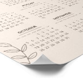 2025 Jaarkalender Bloemige Lijnkunst Minimalistisc Poster (Hoek)