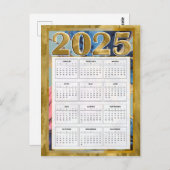 2025 Jaarkalender Nieuwjaarskaart Briefkaart (Voorkant / Achterkant)