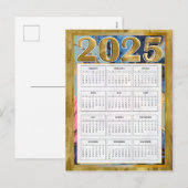 2025 Jaarkalender Nieuwjaarskaart Feestdagenkaart (Voorkant / Achterkant)