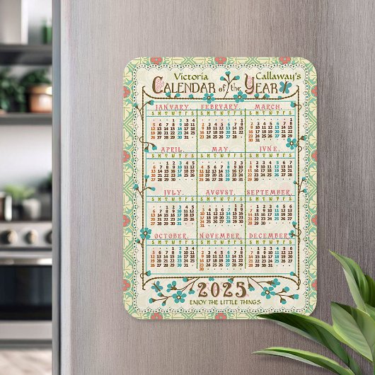 2025 Jaarkalender Victoriaanse Art Nouveau | Op ma Magneet