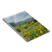 2025 JW Jaar Tekst Psalm 96:8 Bloemenhuisje Notitieboek (Rechterzijde)