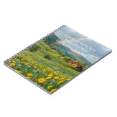 2025 JW Jaar Tekst Psalm 96:8 Bloemenhuisje Notitieboek (Linkerzijde)