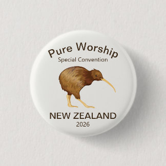 2025 JW SpecialConvention Nieuw-Zeeland Pure Worsh Ronde Button 3,2 Cm