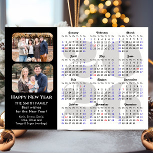 2025 Kalender 2 Foto Modern Zwart Eenvoudig Magnet