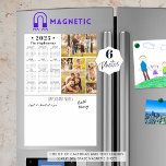 2025 Kalender 6 Fotocollage gepersonaliseerd Magnetisch Uitwisbaar Vel<br><div class="desc">Creëer een fotocollagekalender Dry Erase Magnetic 11x17 Sheet voor uw notities met een 2025 jaar-op-een-oogopslag agenda en een eenvoudig te uploaden fotocollage sjabloon met 6 afbeeldingen in verschillende vormen en maten, zowel horizontaal als verticaal om een breed scala aan fotoonderwerpen tegemoet te komen. Personaliseer met een familienaam, individuele naam, monogram...</div>