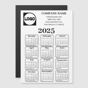 2025 Kalender Aangepaste Bedrijfsnaam & Logo-magne