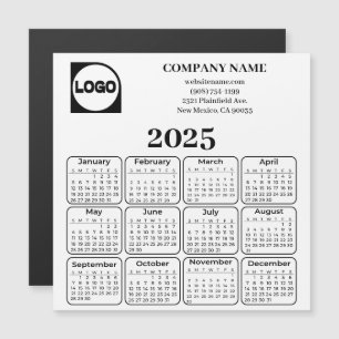 2025 Kalender Aangepaste Bedrijfsnaam & Logo-magne