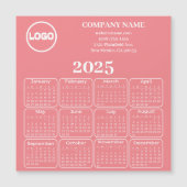 2025 Kalender Aangepaste Bedrijfsnaam & Logo-magne (Voorkant)