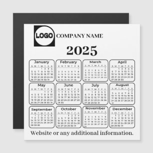 2025 Kalender Aangepaste Bedrijfsnaam & Logo-magne